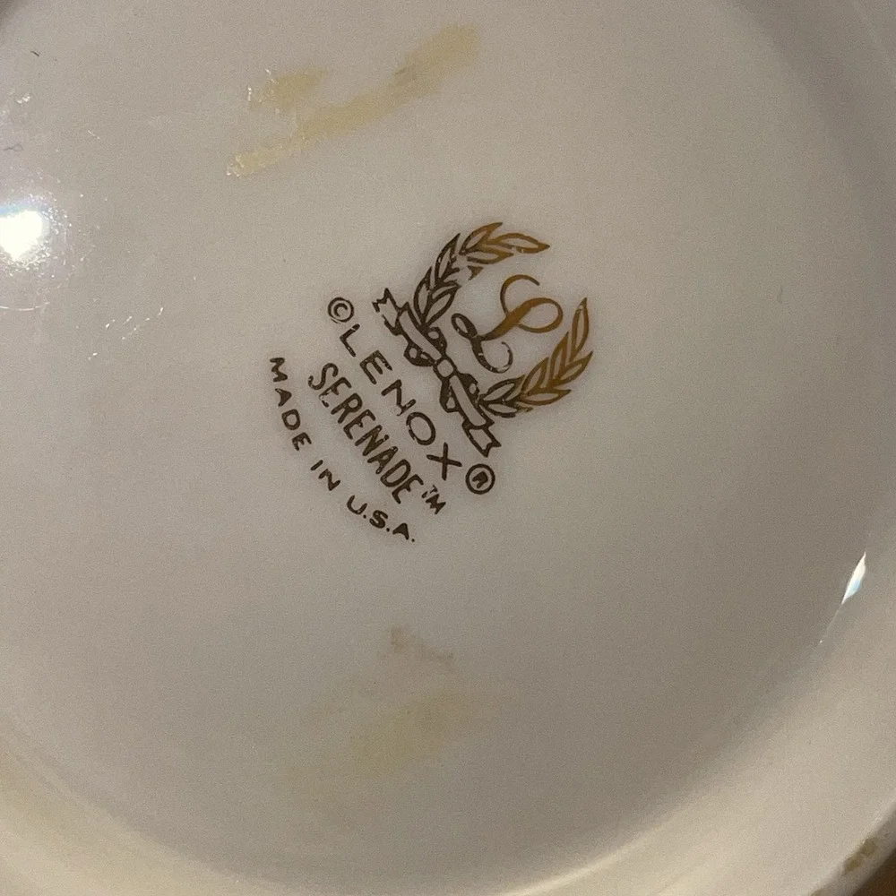 Vintage Lenox serenade basket hand decorated 24k gold bird floral porcelain